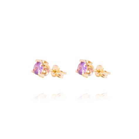 Aros de Oro 18kt Amatista 4MM-0