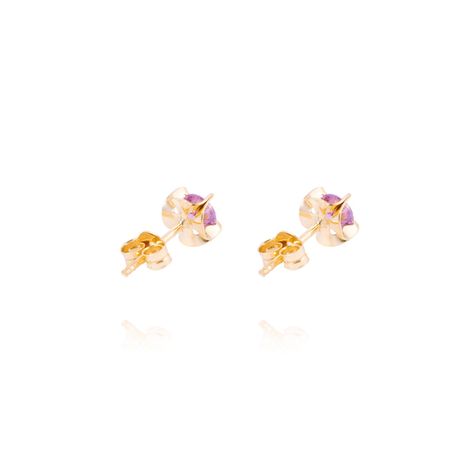 Aros de Oro 18kt Amatista 4MM-2