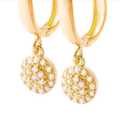 Aros de Oro 18kt Modelo Circón Colgante-1