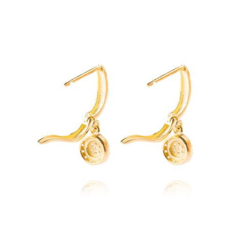 Aros de Oro 18kt Modelo Circón Colgante-2