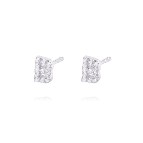 Aros de Plata Esterlina 925 Letra B-1