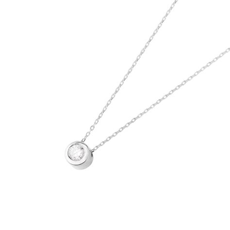 Collar de Oro Blanco 18kt con Diamantes de Punto de Luz 12 Pts-0