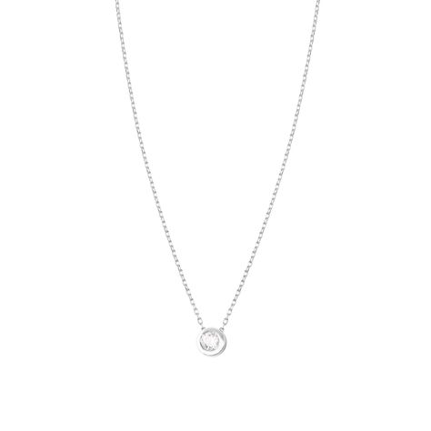 Collar de Oro Blanco 18kt con Diamantes de Punto de Luz 12 Pts-2