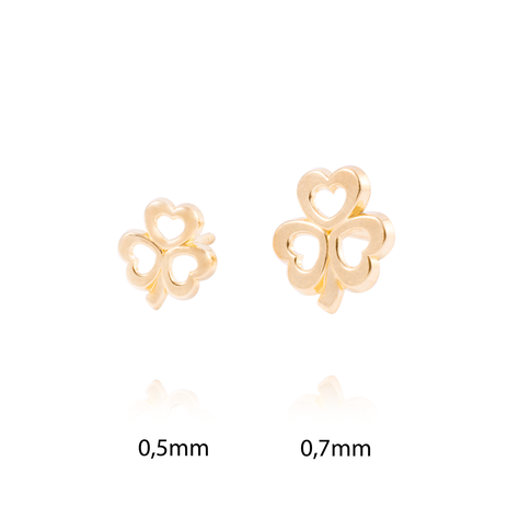 Aros de Oro de 18kt Modelo trebolcito-3