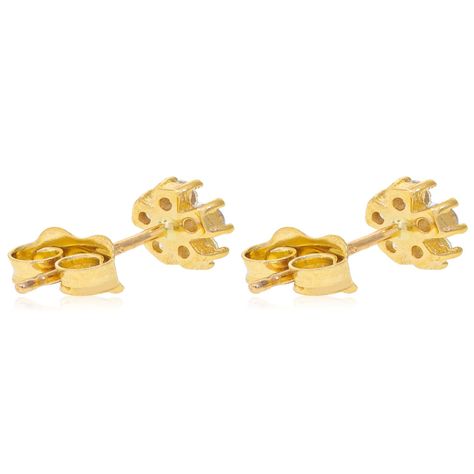 Aros de Oro 18kt Modelo Flor 6 circones-2