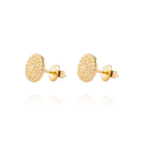Aros de Oro 18kt Plato Circonita-0