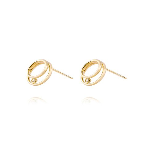 Aros de Oro 18kt Modelo Resorte con Circón-1