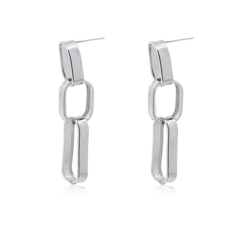 Aros de Plata Esterlina 925 Tres Eslabones-0