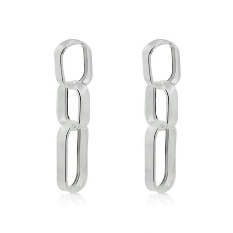 Aros de Plata Esterlina 925 Tres Eslabones-1
