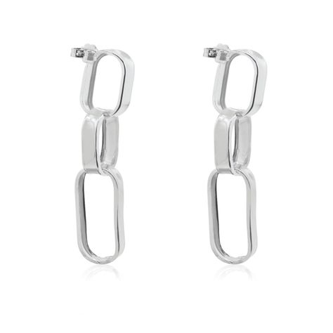 Aros de Plata Esterlina 925 Tres Eslabones-2