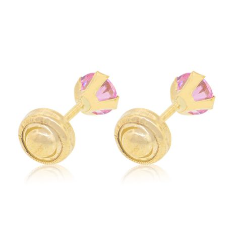 Aros de Oro 18kt Rosa de Francia 4,0mm Modelo Abridor-1
