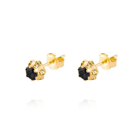 Aros de Oro 18kt Onix de 4mm con Seis grifas-0