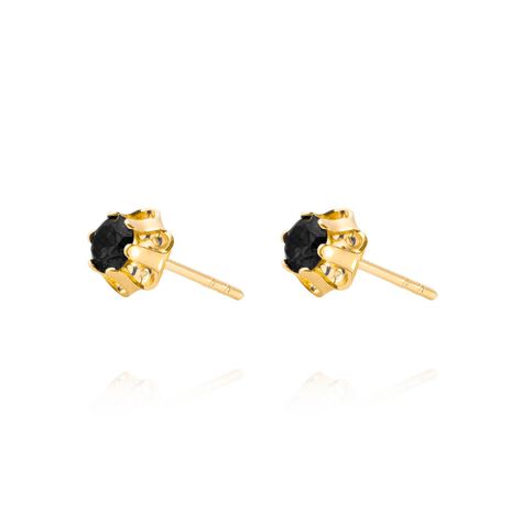 Aros de Oro 18kt Onix de 4mm con Seis grifas-1