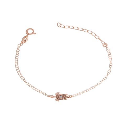Pulsera de Plata Esterlina 925 Tortuga Circonita-2