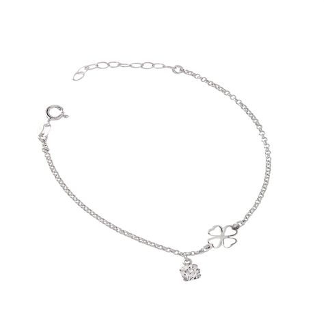 Pulsera de Plata Esterlina 925 Trébol Circonita-2