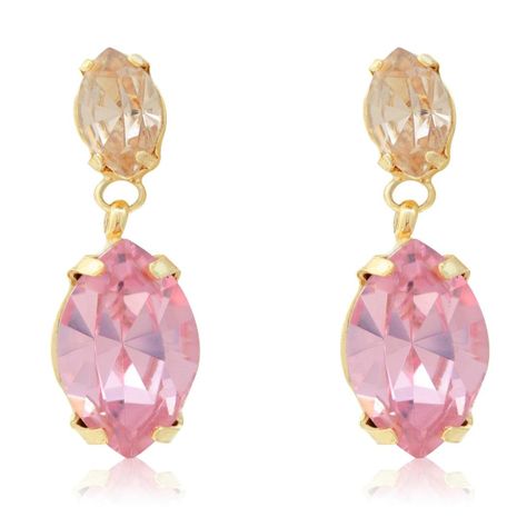 Aros de Plata Esterlina 925 Ovalada Rosa Francia-2