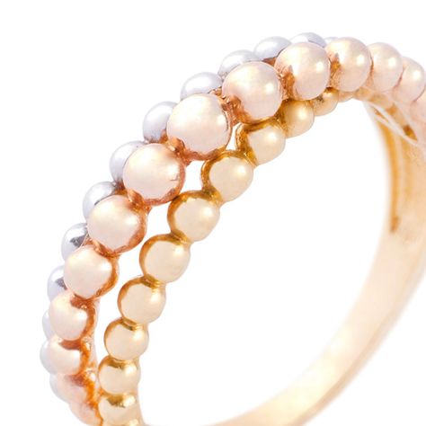 Anillo de Oro Tricolor 18kt Burbujas-1