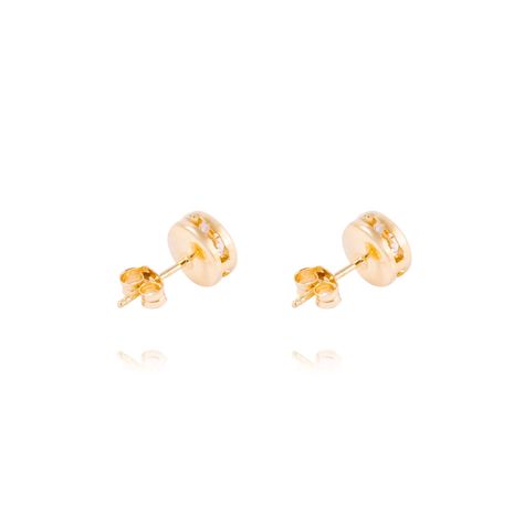 Aros de Oro 18kt Con Circonitas 5mm Punto De Luz-2