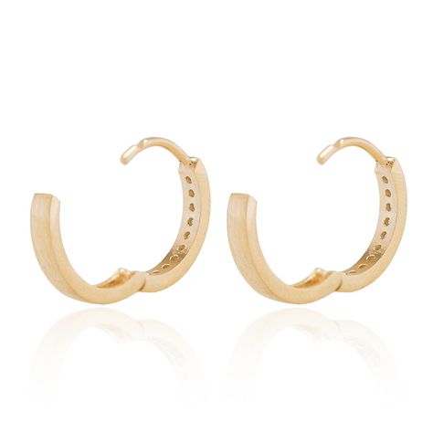 Aros de Oro 18kt Argollas 1 fila Circón-2