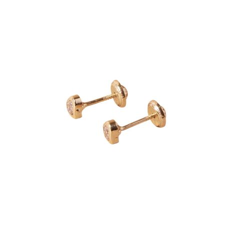 Aros de Oro 14kt Corazón Circonita-1