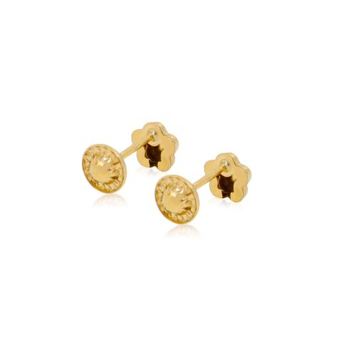 Aros de Oro 18kt Circonitas Flor-2