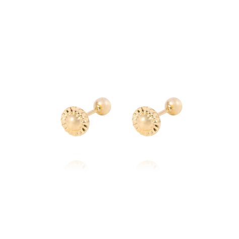 Aros de Oro 14KT Bolita Solida 3mm-2