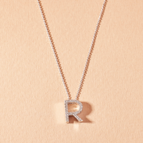 Collar Oro Blanco 18kt Diamante 9Pts | Danielle Costantini-2