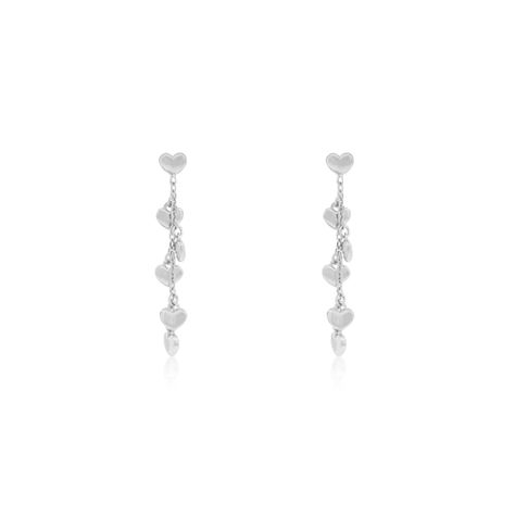 Aros de Plata Esterlina 925 Corazon Colgante Solido-0