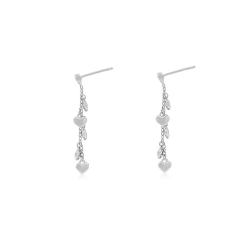 Aros de Plata Esterlina 925 Corazon Colgante Solido-2