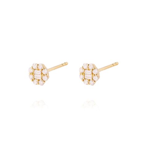 Aros Oro Amarillo 18kt Roseta de Diamantes 27 Pts-2