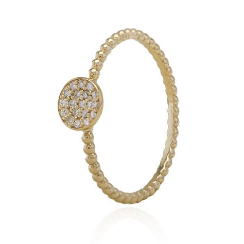 Anillo Oro Amarillo 18kt Círculo Diamantes 6 Pts SI/H-0