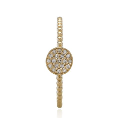 Anillo Oro Amarillo 18kt Círculo Diamantes 6 Pts SI/H-1