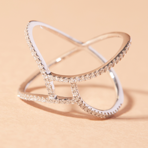 Anillo Oro Blanco 18kt Diamantes 16 Pts | Danielle Costantini-0