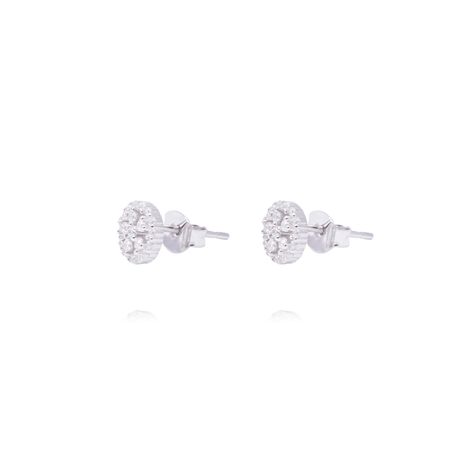 Aros Plata Esterlina 925 Flores con Circonitas-1