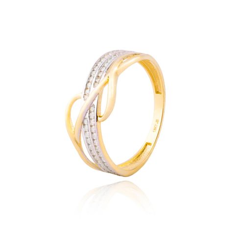 Anillos de Oro 18kt Modelo Entrelazado con Circón-0