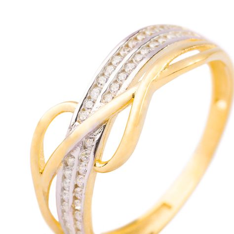Anillos de Oro 18kt Modelo Entrelazado con Circón-1