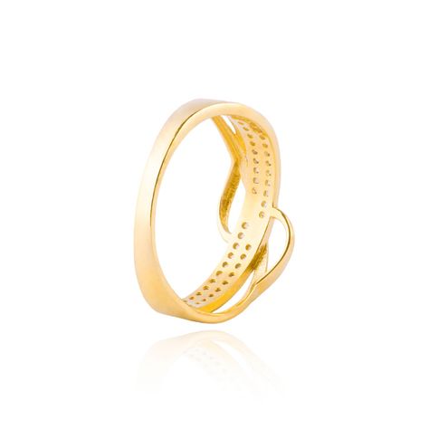Anillos de Oro 18kt Modelo Entrelazado con Circón-2
