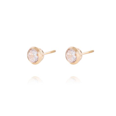 Aros de Oro 18kt Rosa de Francia bisel-1