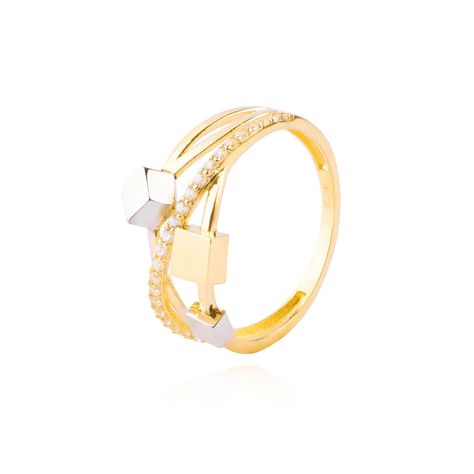 Anillos de Oro 18kt Modelo Cubos con Circón-0