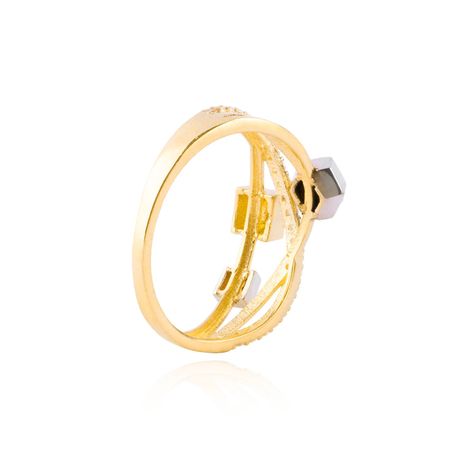 Anillos de Oro 18kt Modelo Cubos con Circón-2