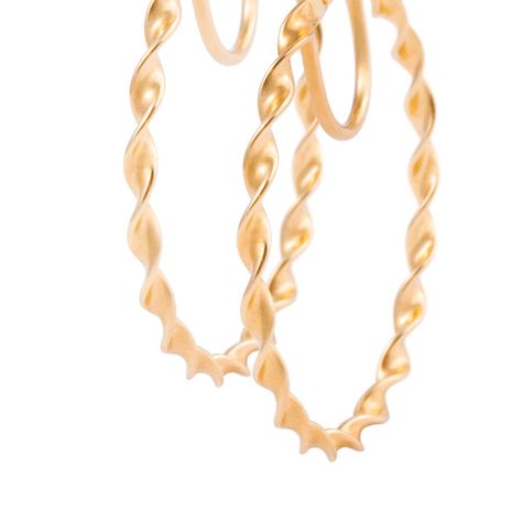 Aros de Oro 18kt Argollitas Torcidas-1