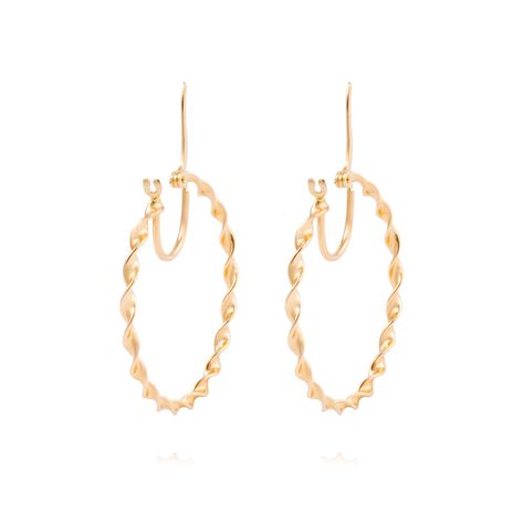 Aros de Oro 18kt Argollitas Torcidas-2
