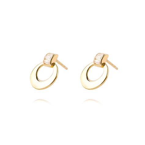 Aros de Oro 18kt Modelo Círculo Circón-0