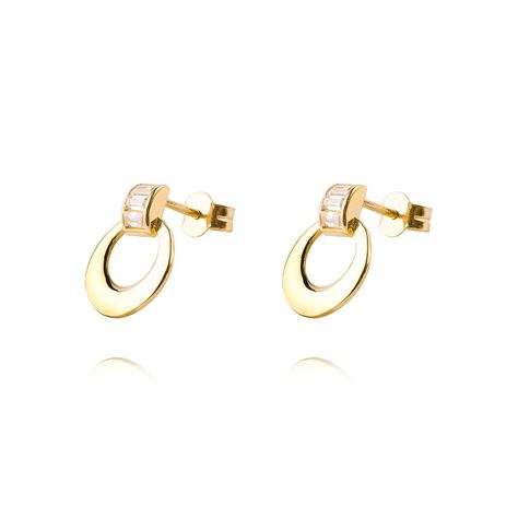 Aros de Oro 18kt Modelo Círculo Circón-1