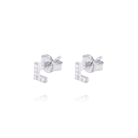 Aros de Plata Esterlina 925 Letra L-0