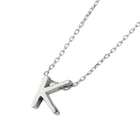 Collar de Plata Esterlina 925 Letra K-1