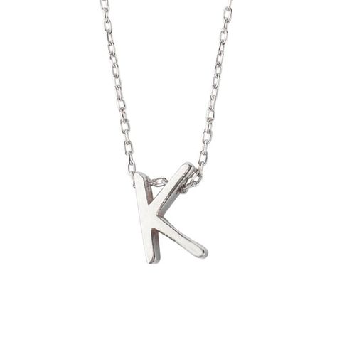 Collar de Plata Esterlina 925 Letra K-2