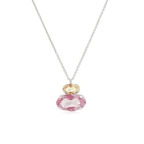 Collar de Plata Esterlina 925 Doble Amatista-2