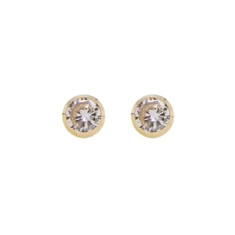 Aros de Oro 9kt Circonita Punto 3mm-0