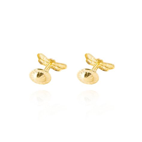 Aros de Oro 18kt Libelula Esmaltada-1